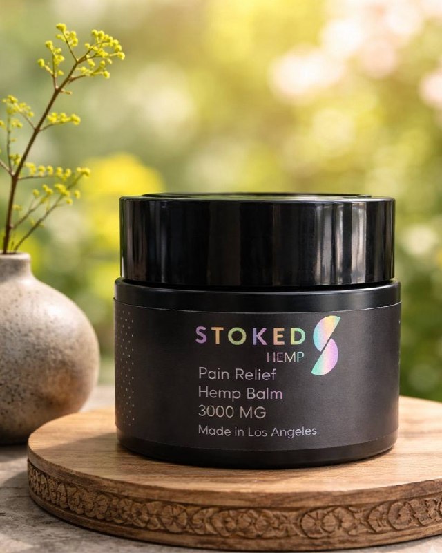 Stoked Hemp Pain Relief Balm custom label packaging